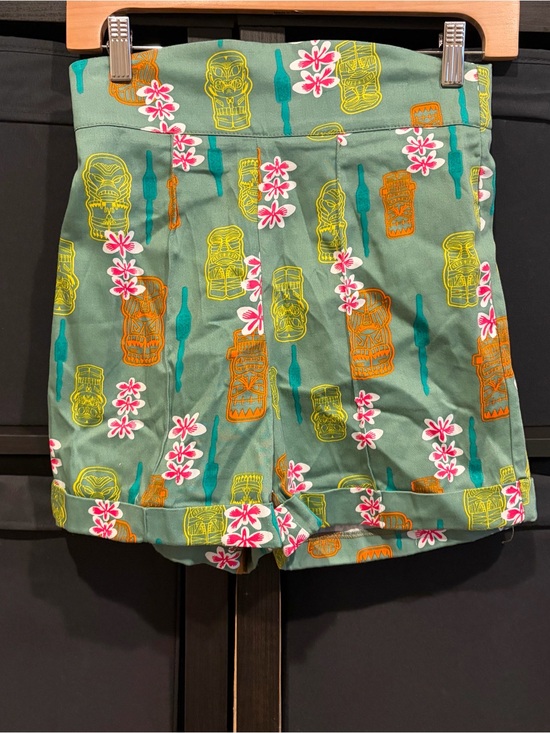Pinup Couture Pants - Pinup Couture High Waisted Shorts In Teal Tiki NWOT Size S